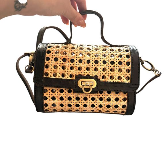 LUSANA Candice Rattan Crossbody/Handle Bag NWT - Picture 3 of 6